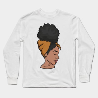 Beautiful Afro Queen in Headwrap Long Sleeve T-Shirt